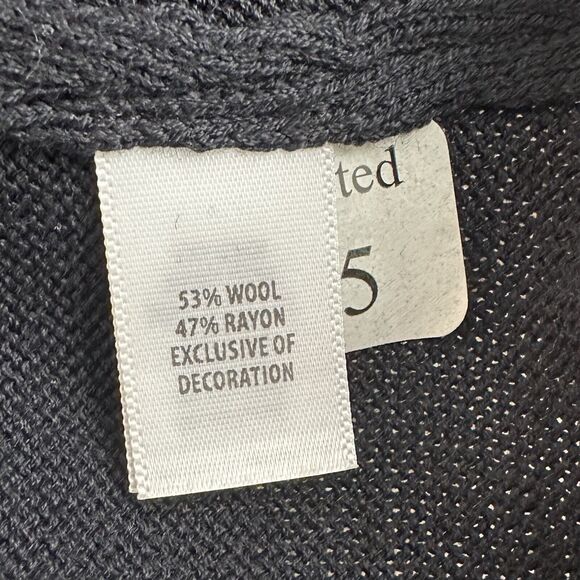 St John‎ Sport Womens Pullover Top Size P Wool Rayon Black Embellished Neckline - Picture 6 of 7